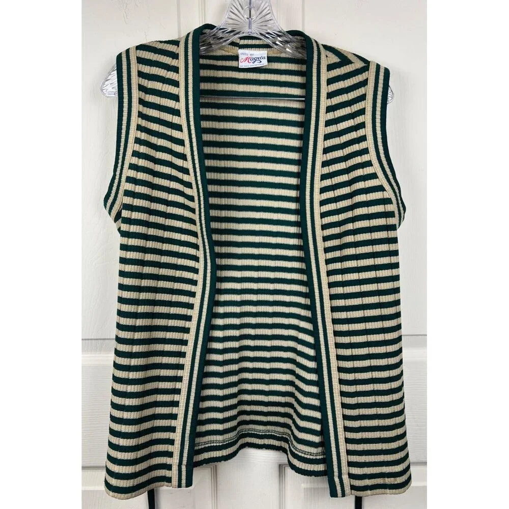 Vintage 70s Knits By Magda Sleeveless Cardigan Vest - Picture 7 of 13